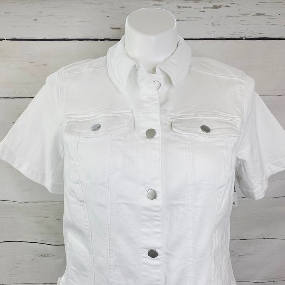 NWT Westport White Stretchy Jean Jacket - Picture 8 of 8